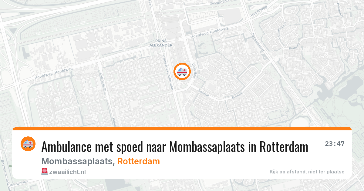 Ambulance met spoed naar Mombassaplaats in Rotterdam — 11 aug 2026