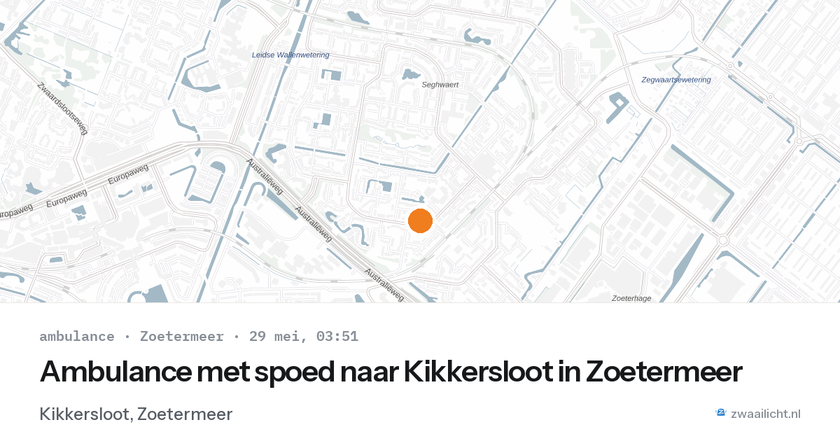 Ambulance met spoed naar Kikkersloot in Zoetermeer — 29 mei 2026