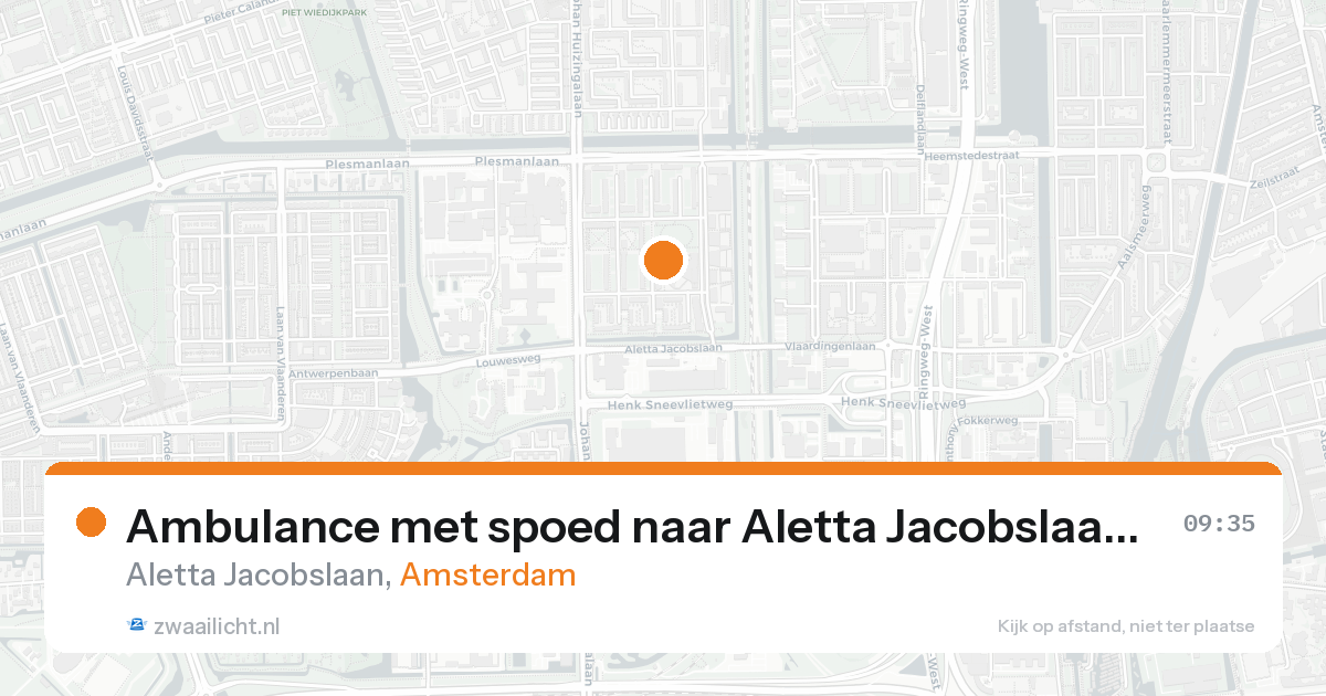 Ambulance met spoed naar Aletta Jacobslaan in Amsterdam — 20 aug 2026
