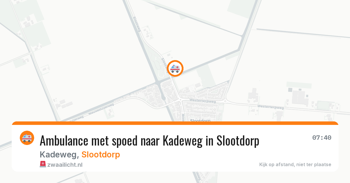 Ambulance met spoed naar Kadeweg in Slootdorp — 16 mei 2026