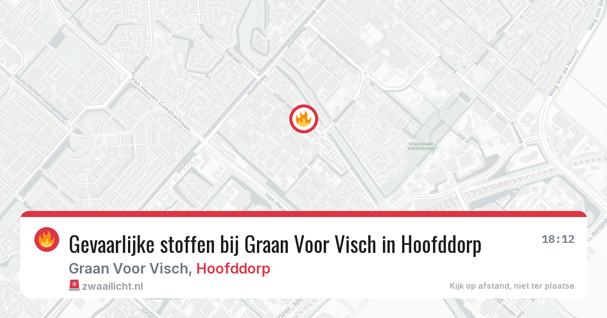 Gevaarlijke stoffen bij Graan Voor Visch in Hoofddorp — 10 jun 2026