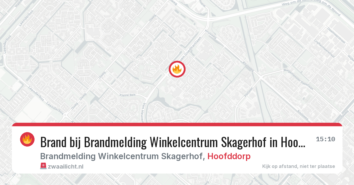 Brand bij Brandmelding Winkelcentrum Skagerhof in Hoofddorp — 26 jun 2026