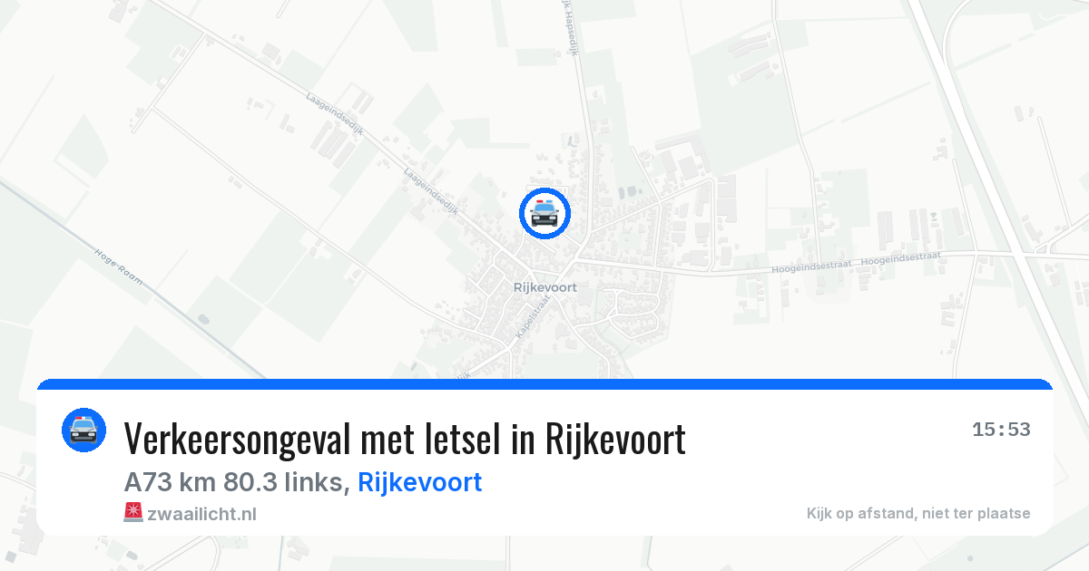 Verkeersongeval met letsel in Rijkevoort — 6 jul 2026