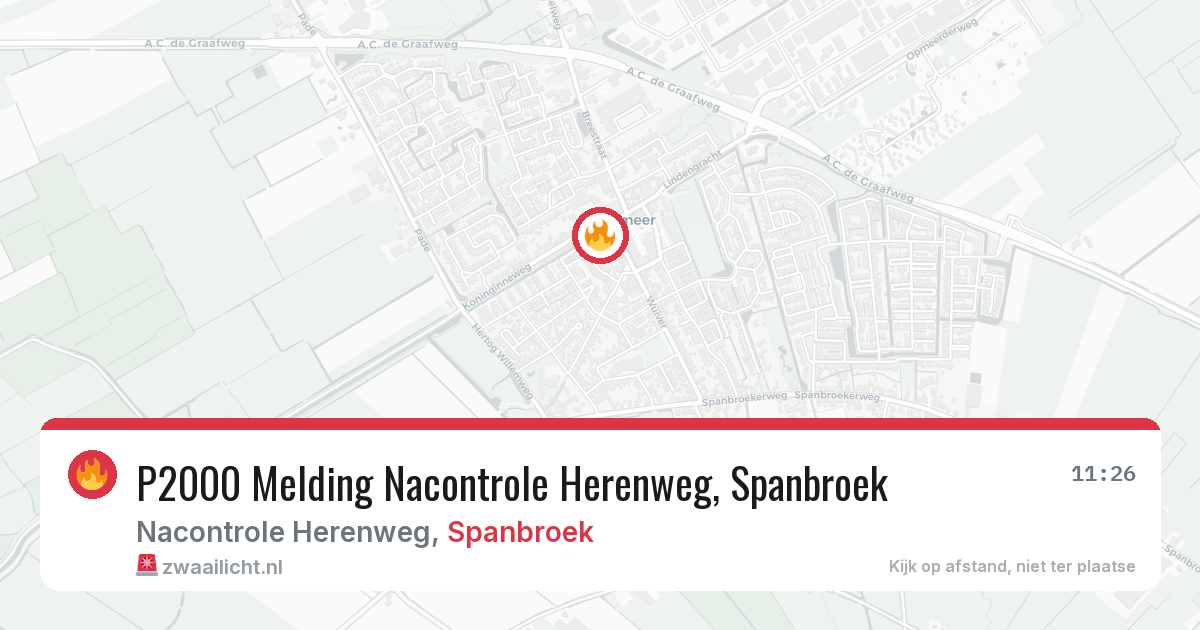 P2000 Melding Nacontrole Herenweg, Spanbroek — 6 feb 2026
