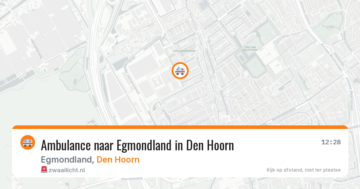 Ambulance naar Egmondland in Den Hoorn — 23 jun 2026