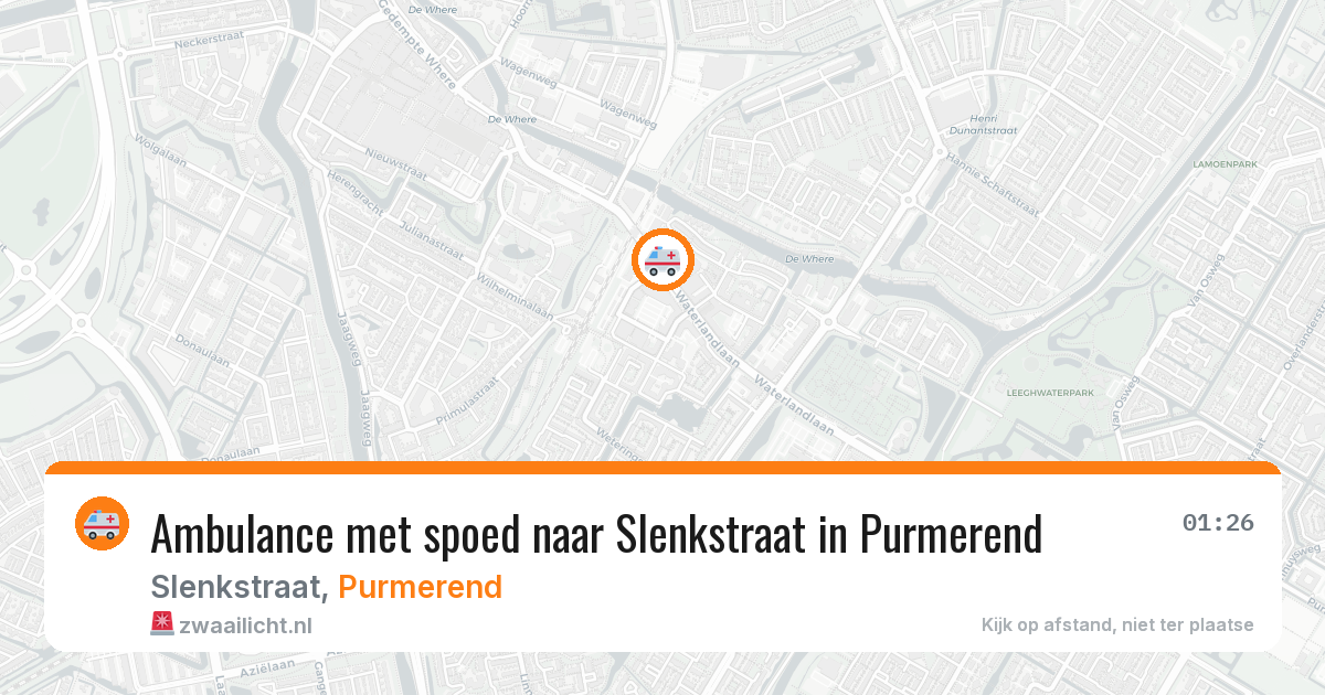 Ambulance met spoed naar Slenkstraat in Purmerend — 5 mei 2026