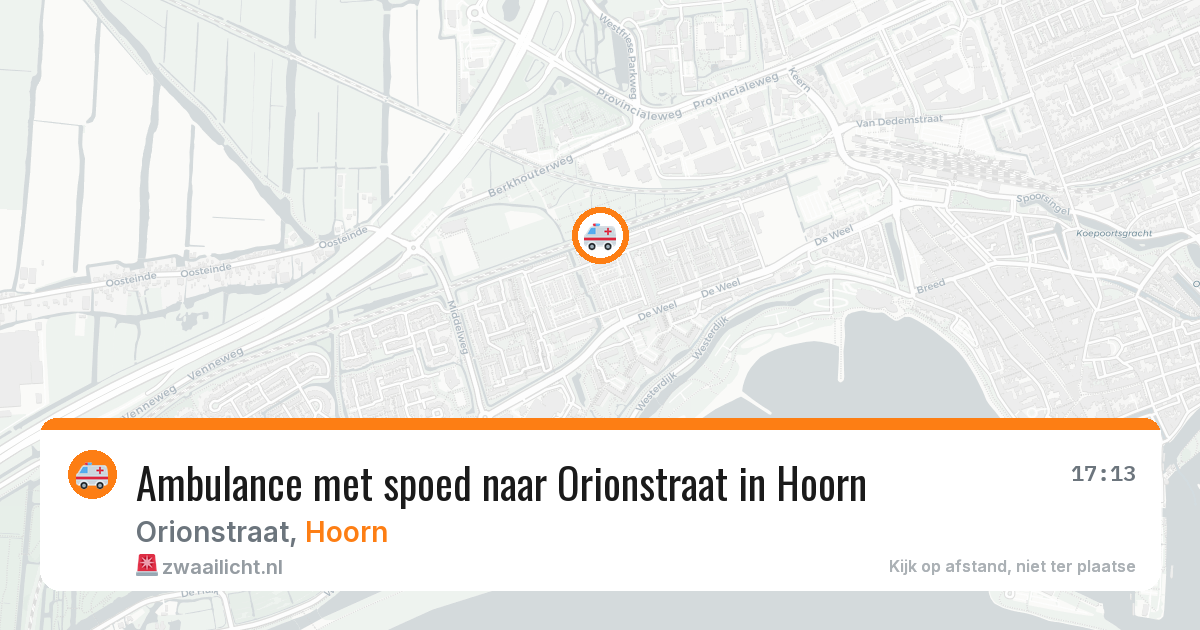 Ambulance met spoed naar Orionstraat in Hoorn — 12 aug 2026