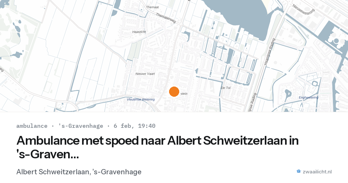 Ambulance met spoed naar Albert Schweitzerlaan in 's-Gravenhage — 6 feb 2026