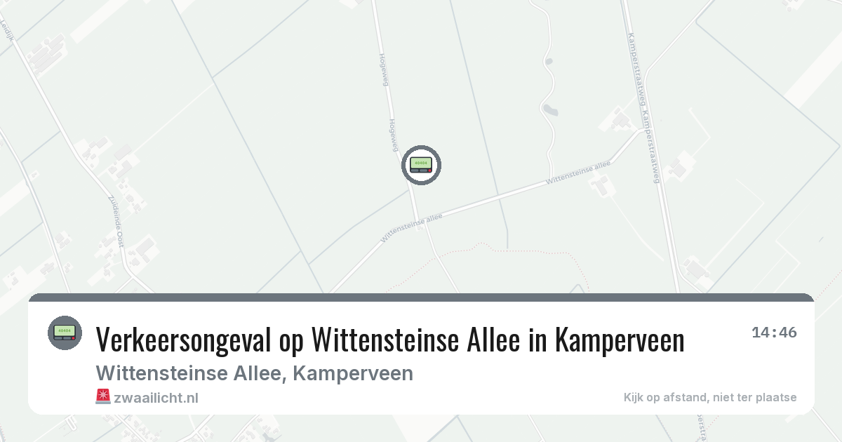 Verkeersongeval op Wittensteinse Allee in Kamperveen — 15 jun 2026