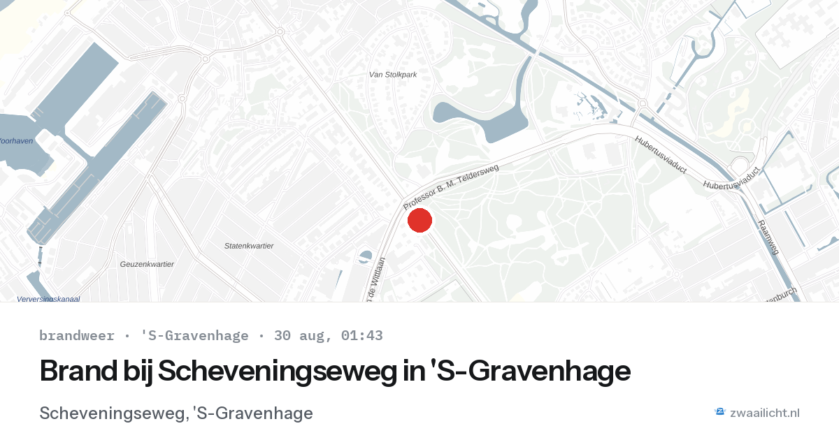 Brand bij Scheveningseweg in 'S-Gravenhage — 29 aug 2026