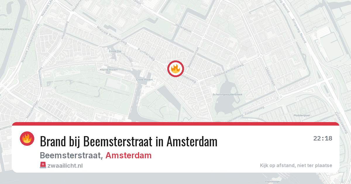 Brand bij Beemsterstraat in Amsterdam — 15 mrt 2026