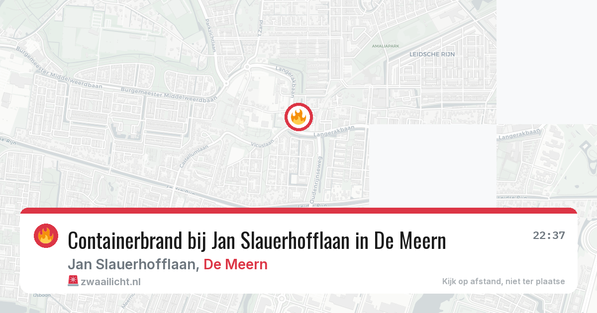 Containerbrand bij Jan Slauerhofflaan in De Meern — 27 apr 2026