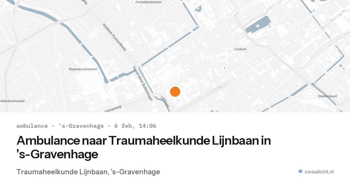 Ambulance naar Traumaheelkunde Lijnbaan in 's-Gravenhage — 6 feb 2026