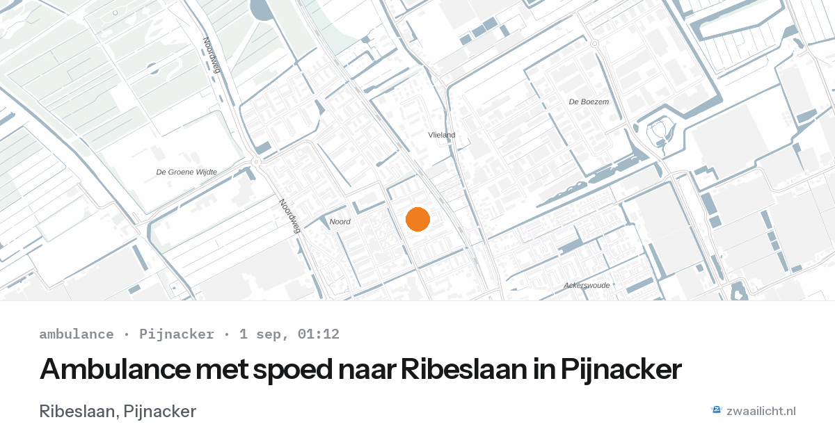 Ambulance met spoed naar Ribeslaan in Pijnacker — 31 aug 2026