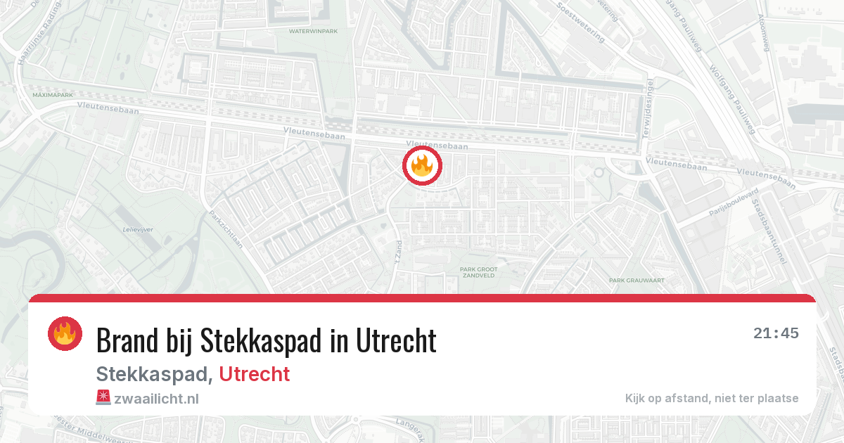 Brand bij Stekkaspad in Utrecht — 9 apr 2026