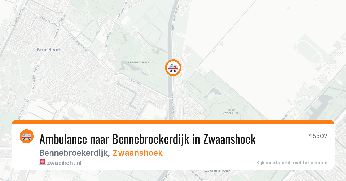Ambulance naar Bennebroekerdijk in Zwaanshoek — 28 mrt 2026