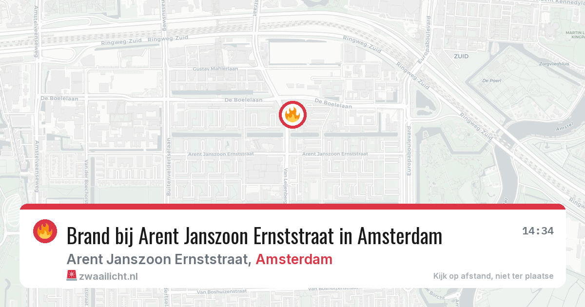 Brand bij Arent Janszoon Ernststraat in Amsterdam — 4 jun 2026