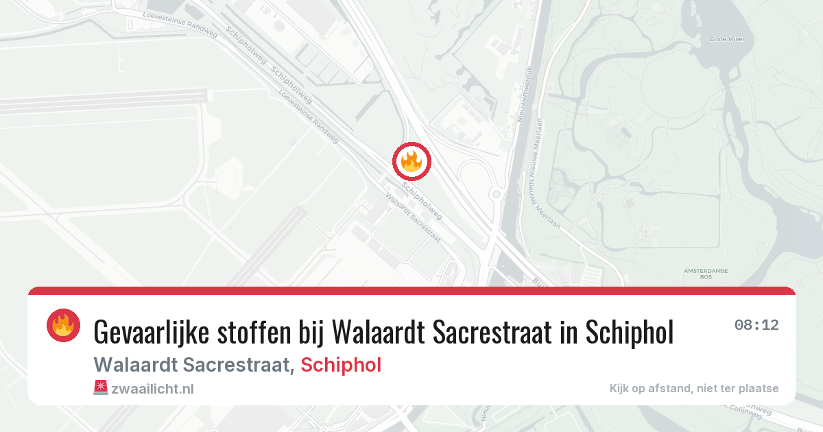 Gevaarlijke stoffen bij Walaardt Sacrestraat in Schiphol — 28 mei 2026