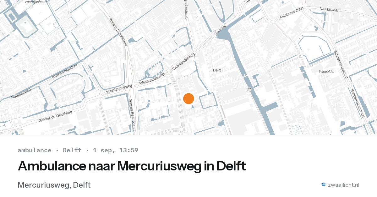 Ambulance naar Mercuriusweg in Delft — 1 sep 2026