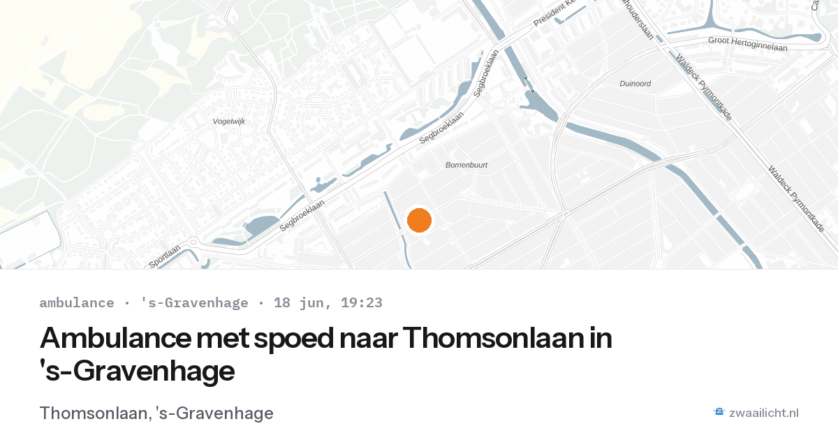 Ambulance met spoed naar Thomsonlaan in 's-Gravenhage — 18 jun 2026