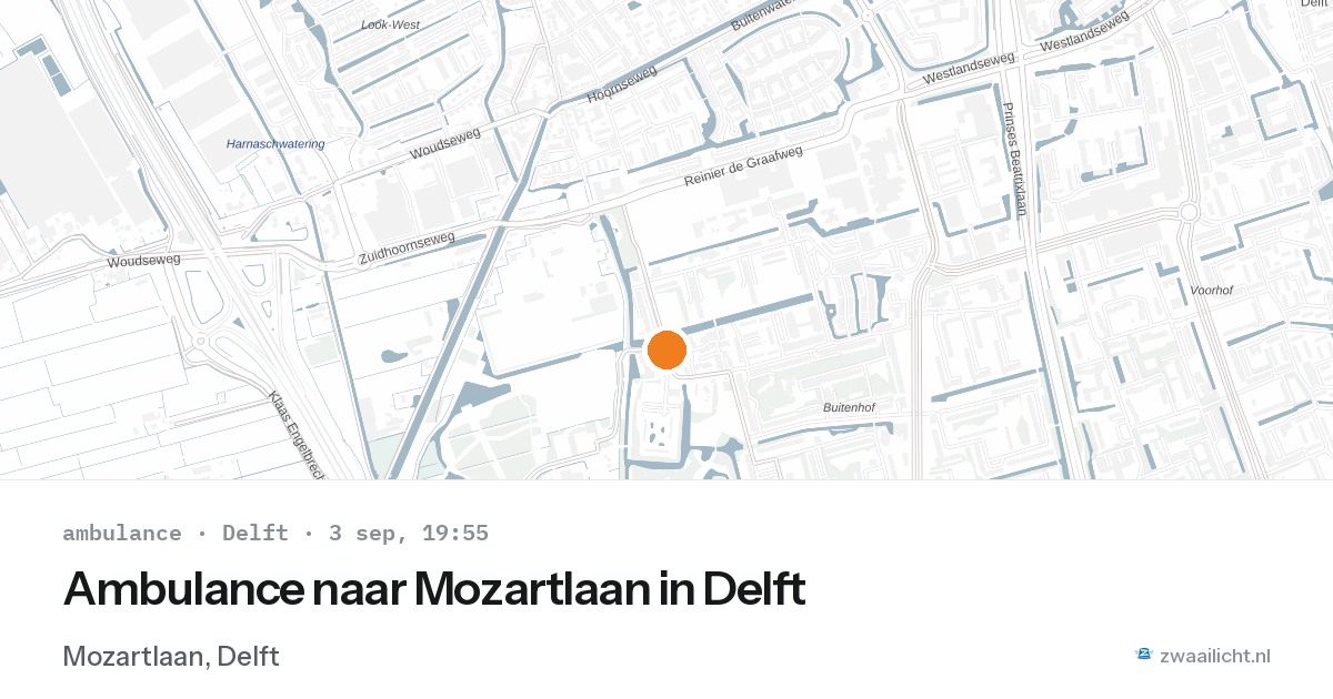 Ambulance naar Mozartlaan in Delft — 3 sep 2026