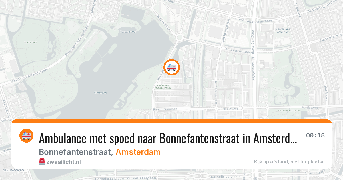 Ambulance met spoed naar Bonnefantenstraat in Amsterdam — 1 aug 2026