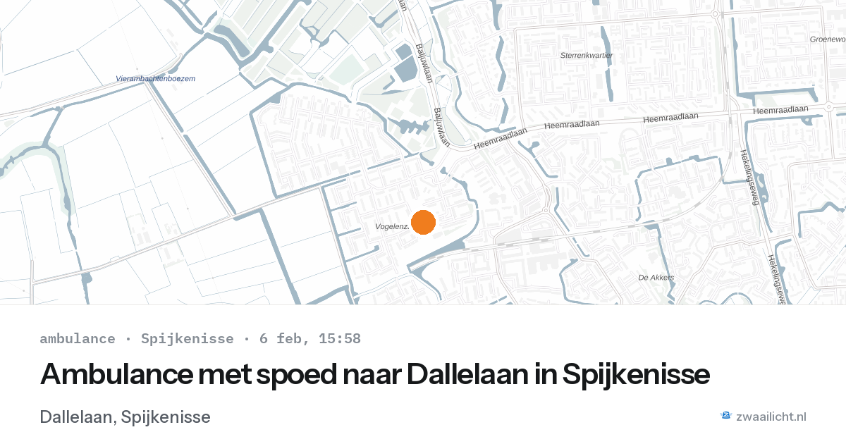 Ambulance met spoed naar Dallelaan in Spijkenisse — 6 feb 2026