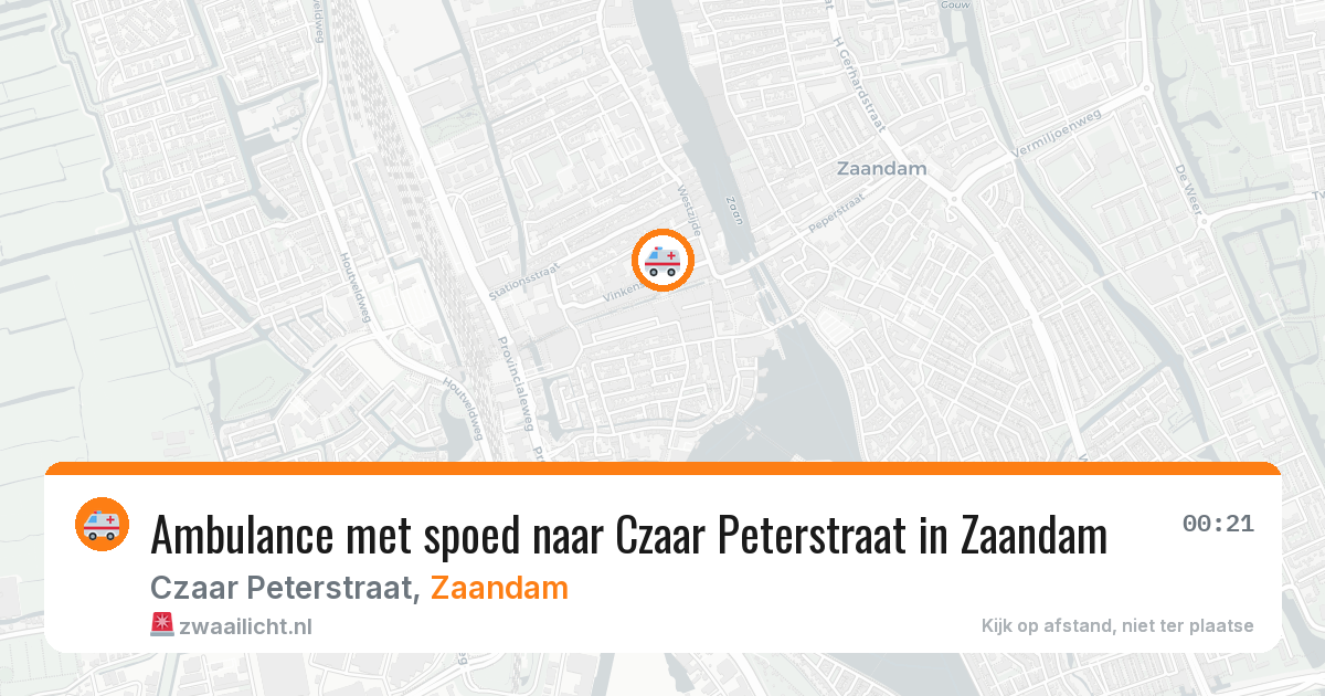 Ambulance met spoed naar Czaar Peterstraat in Zaandam — 11 aug 2026