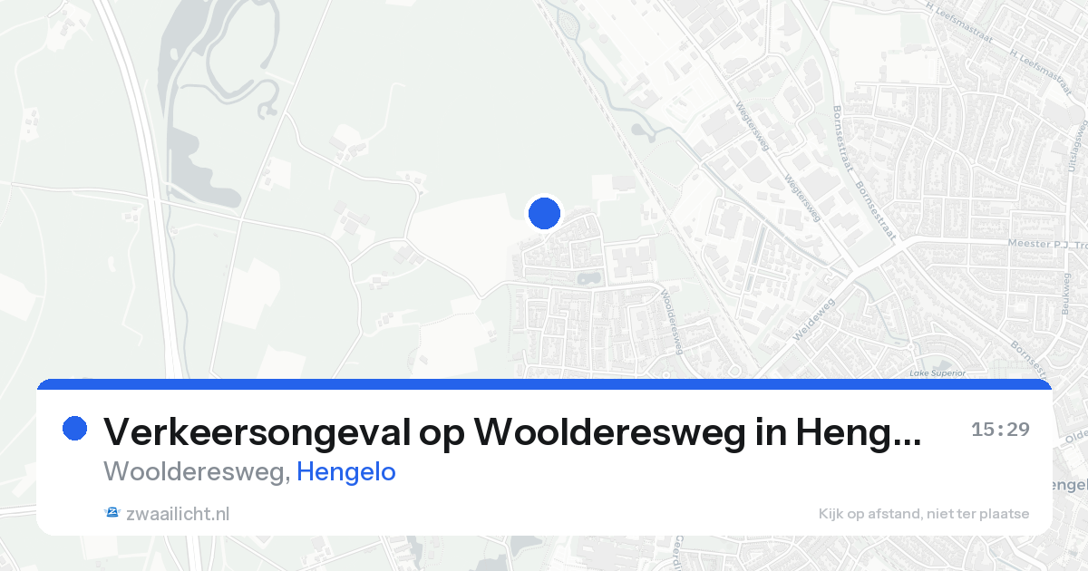 Verkeersongeval op Woolderesweg in Hengelo — 21 aug 2026
