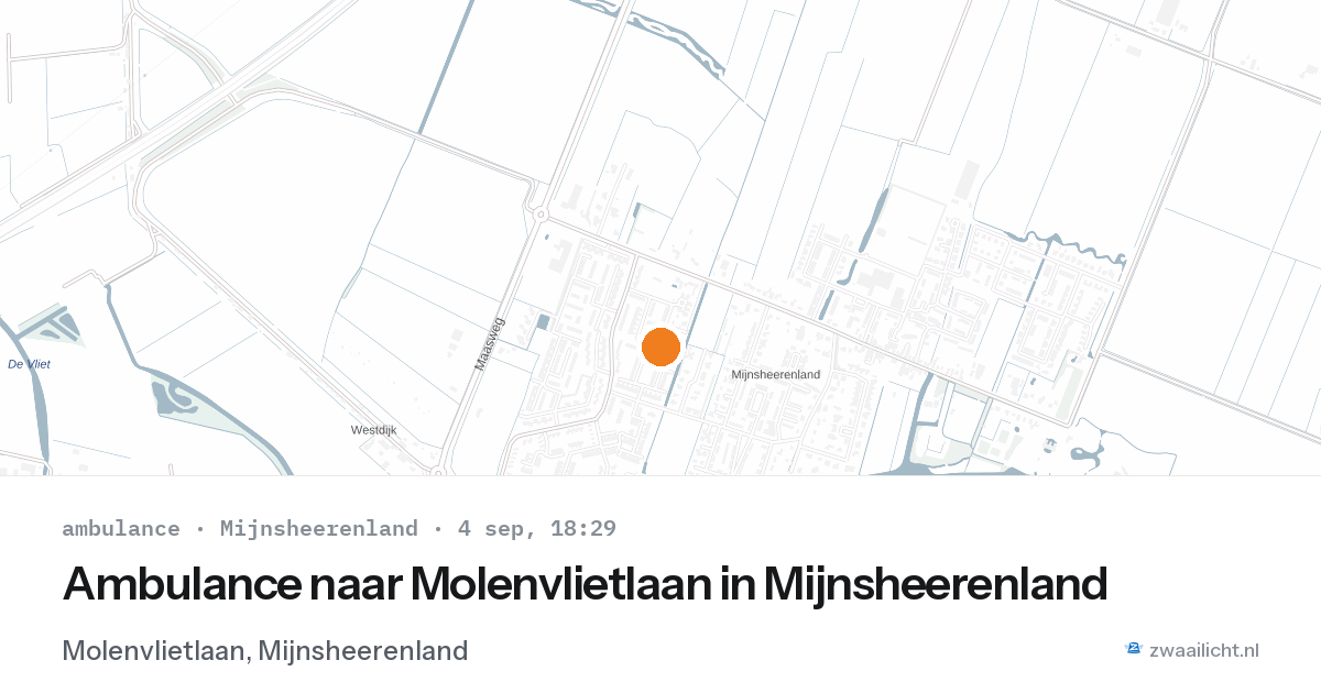Ambulance naar Molenvlietlaan in Mijnsheerenland — 4 sep 2026