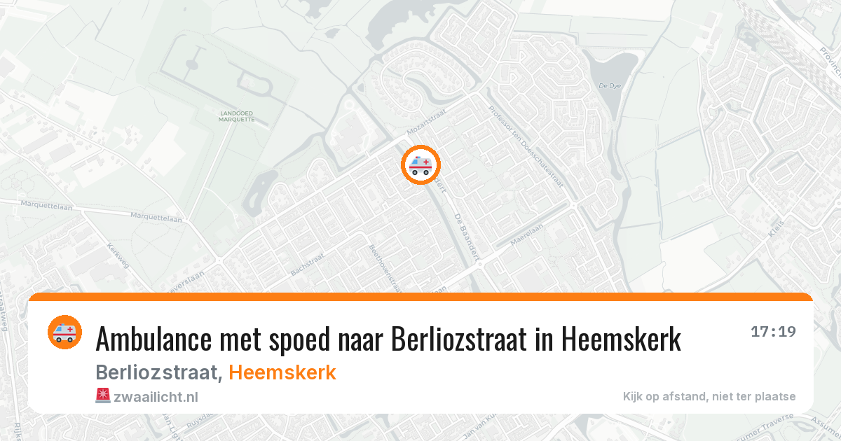 Ambulance met spoed naar Berliozstraat in Heemskerk — 27 jun 2026