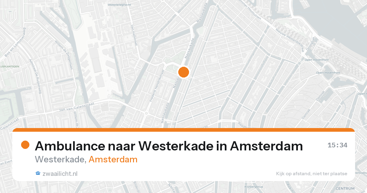 Ambulance naar Westerkade in Amsterdam — 15 aug 2026