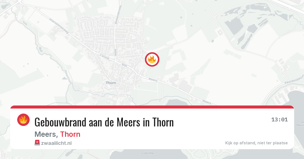 Gebouwbrand aan de Meers in Thorn — 9 apr 2026