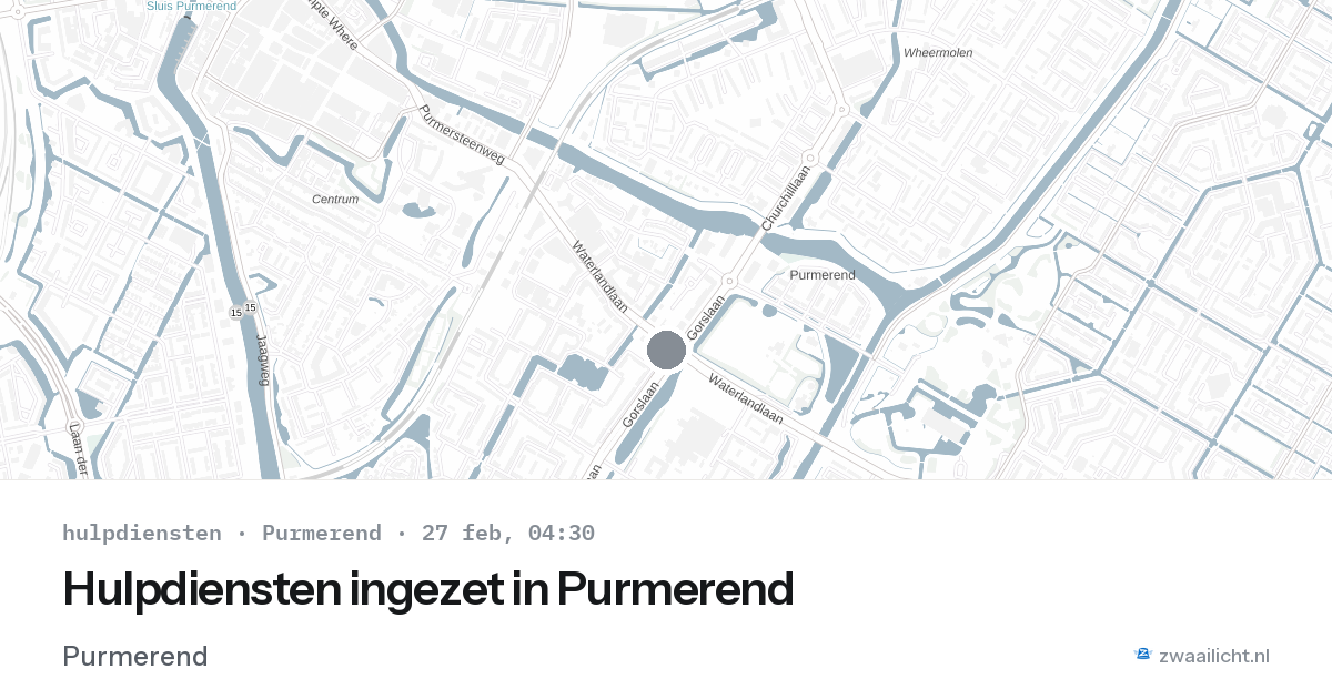 Hulpdiensten ingezet in Purmerend — 27 feb 2026 | 🚨 Zwaailicht.nl