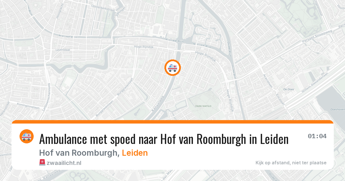 Ambulance met spoed naar Hof van Roomburgh in Leiden — 23 jun 2026