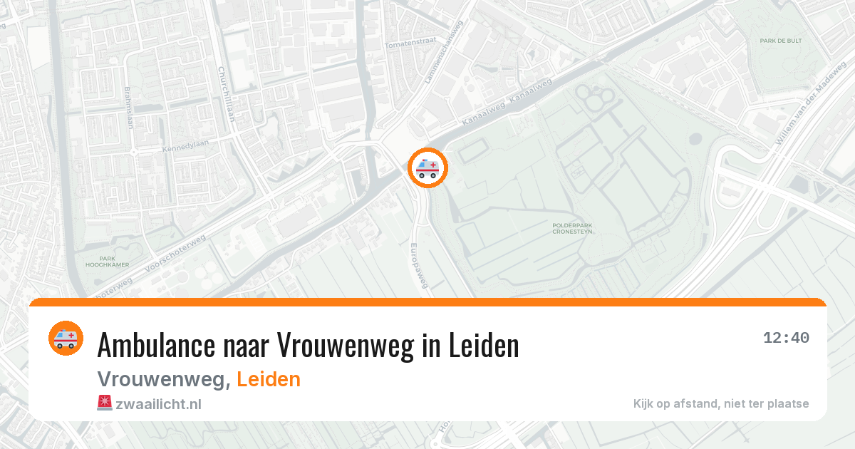 Ambulance naar Vrouwenweg in Leiden — 8 aug 2026