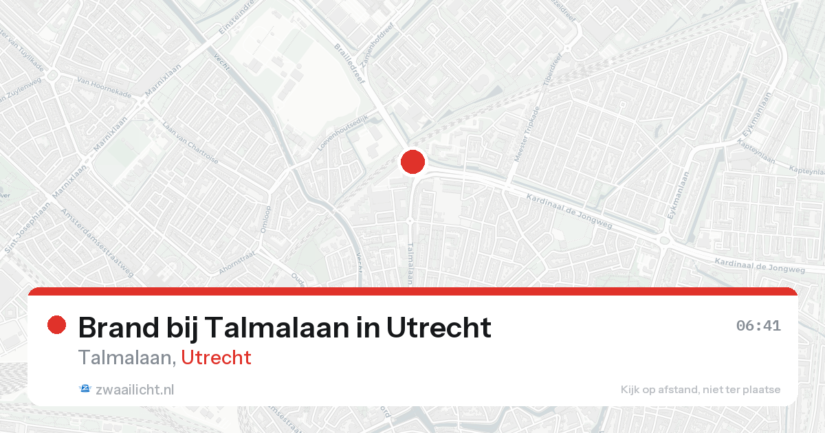 Brand bij Talmalaan in Utrecht — 22 aug 2026