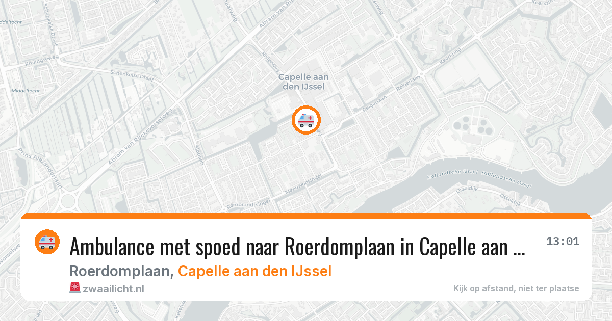 Ambulance met spoed naar Roerdomplaan in Capelle aan den IJssel — 8 feb 2026