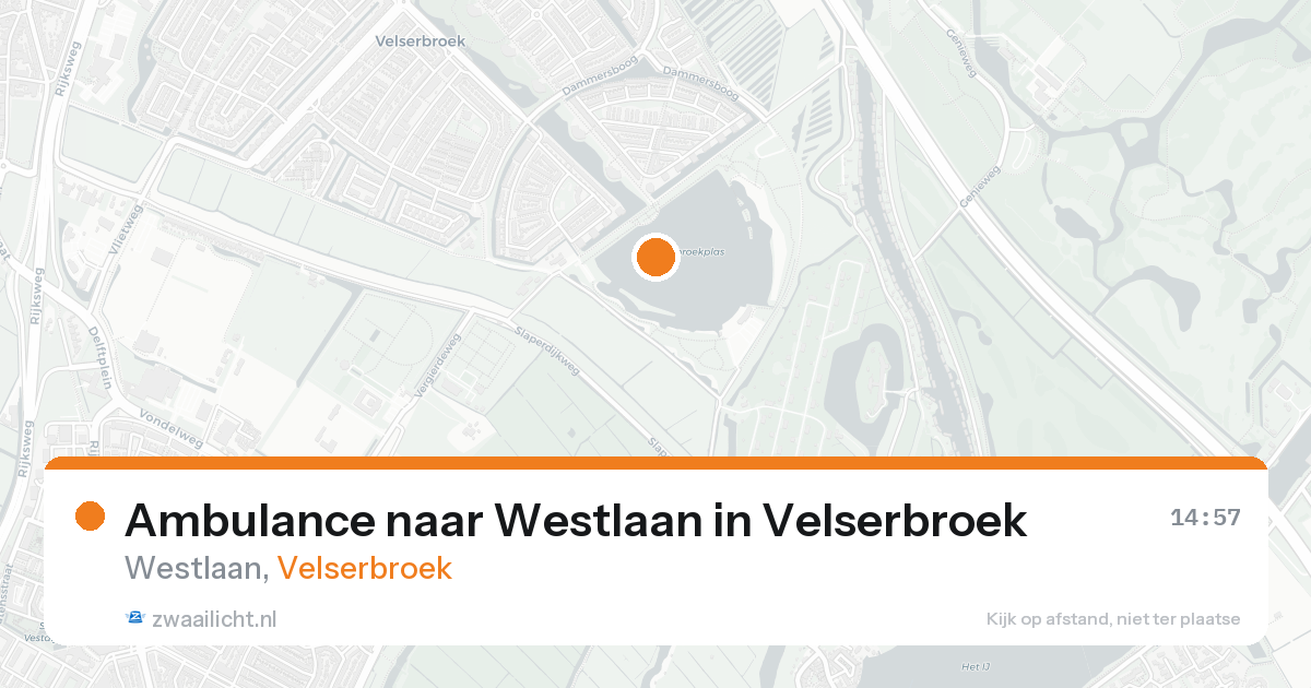 Ambulance naar Westlaan in Velserbroek — 14 aug 2026