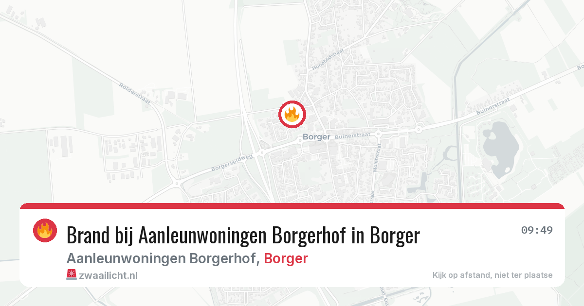 Brand bij Aanleunwoningen Borgerhof in Borger — 26 jun 2026