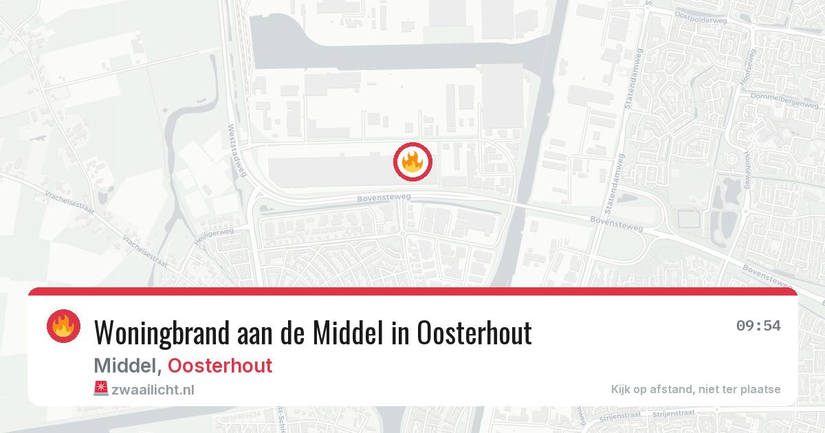 Woningbrand aan de Middel in Oosterhout — 21 mei 2026