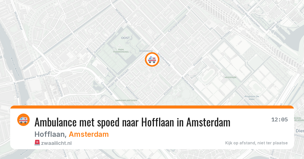 Ambulance met spoed naar Hofflaan in Amsterdam — 13 aug 2026