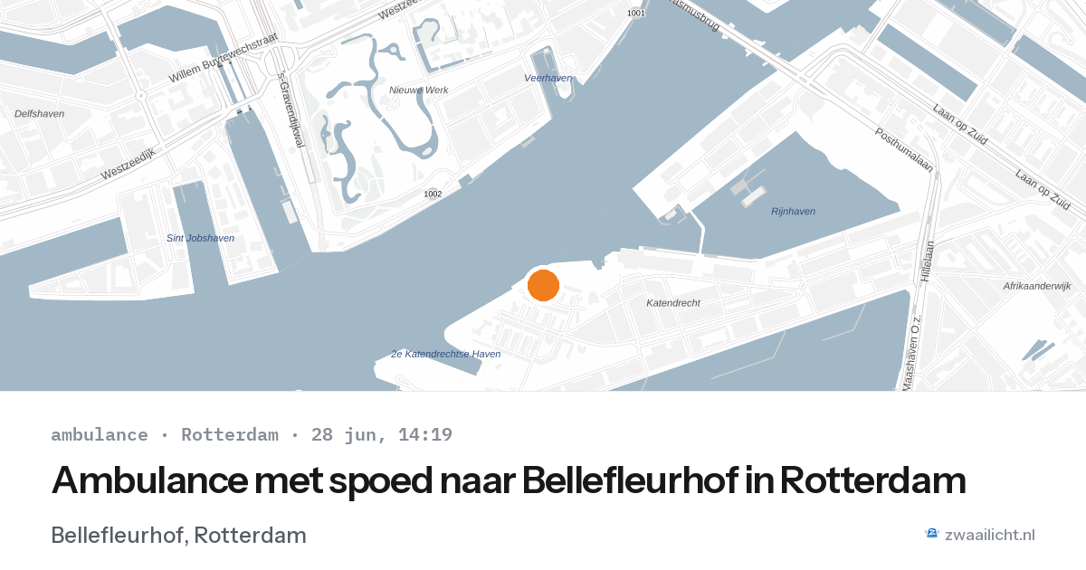 Ambulance met spoed naar Bellefleurhof in Rotterdam — 28 jun 2026