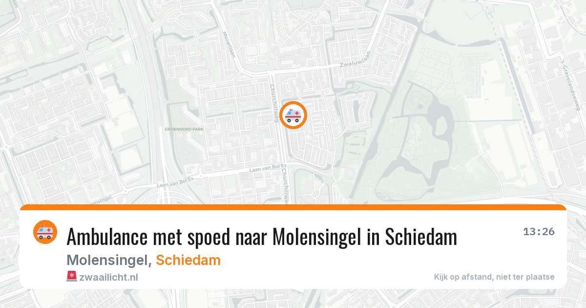 Ambulance met spoed naar Molensingel in Schiedam — 19 jun 2026