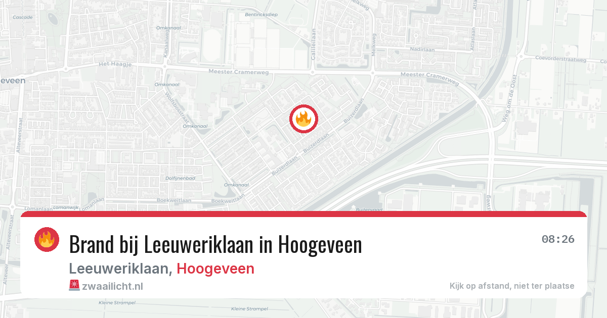 Brand bij Leeuweriklaan in Hoogeveen — 26 mei 2026