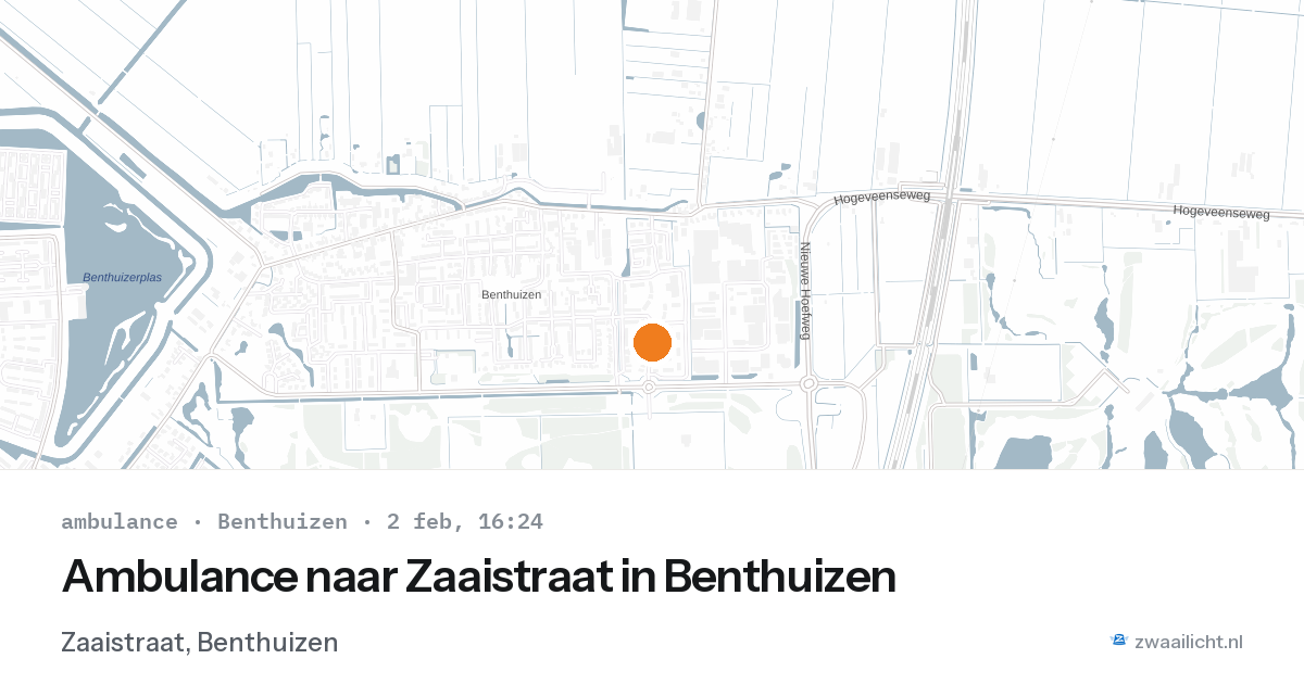 Ambulance naar Zaaistraat in Benthuizen — 2 feb 2026