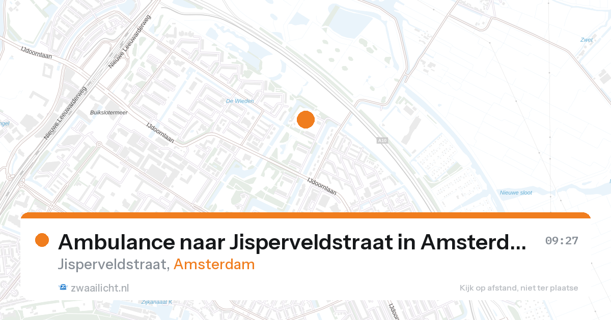 Ambulance naar Jisperveldstraat in Amsterdam — 27 aug 2026