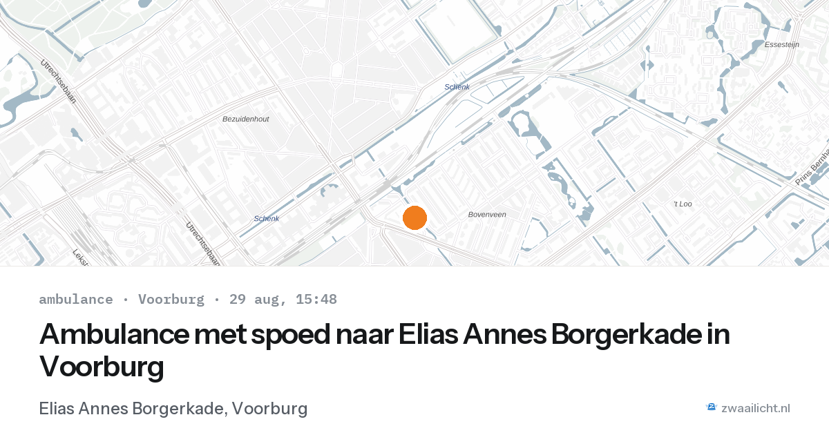 Ambulance met spoed naar Elias Annes Borgerkade in Voorburg — 29 aug 2026