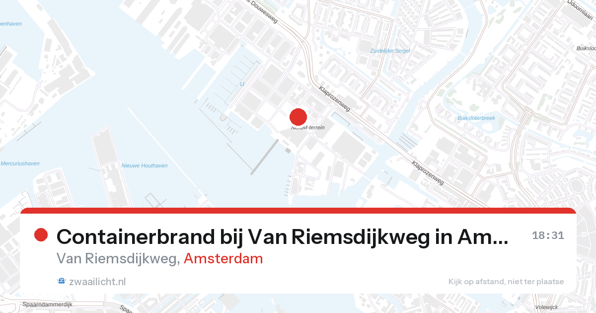 Containerbrand bij Van Riemsdijkweg in Amsterdam — 22 jun 2026
