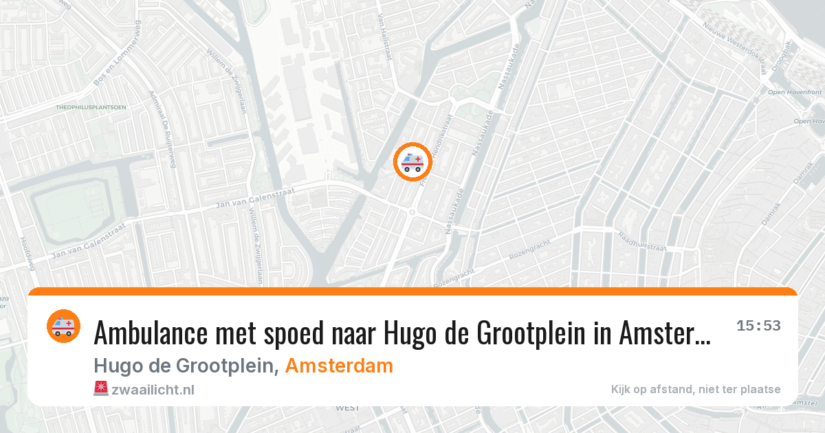 Ambulance met spoed naar Hugo de Grootplein in Amsterdam — 6 apr 2026